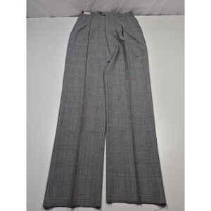 Racquet Club Pants Men's 34x36 Gray Wool Blend Plaid Pleated Straight Unhemmed